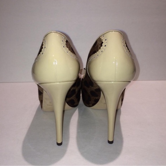 Dolce&Gabbana Peep Toe Leopard Patent Leather Pump - Picture 6 of 7